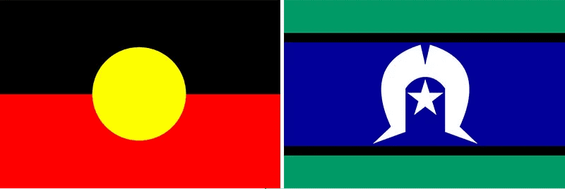 Picture of the Aboriginal and Torres Strait Islander Flags.